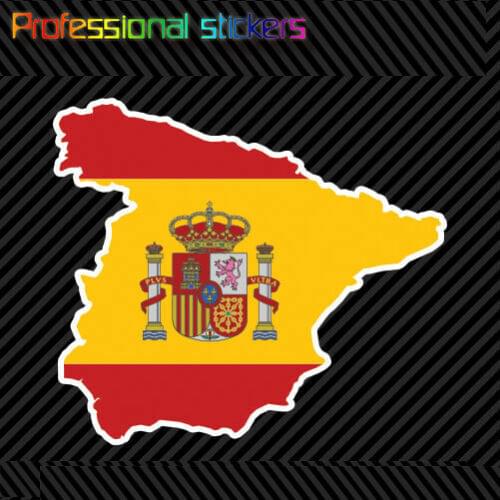 Spain Shaped Spanish Flag Sticker Premium Die Cut Vinyl Coutry Espana for Car Windows, Laptops, Mobile Phones, Office Supplies