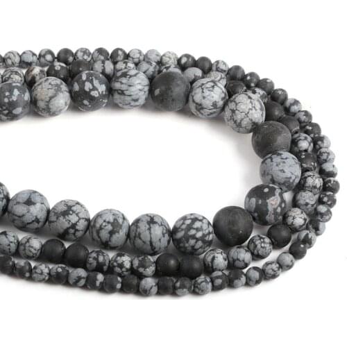 2020 New Lady Frosted Snowflake Round Beads DIY Pendant Making Birthday Gift Size 4mm / 6mm / 8mm / 10mm / 12mm