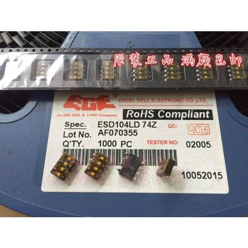 Original new 100% ESD104LD dial switch 4 bit 4P space 2.54mm black film