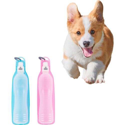 Pets Outdoor Travel Drinking Water Feeder Bowl Foldable Pet Product Pet Dog Cat Water Bottle Plastic Portable Water Bottle