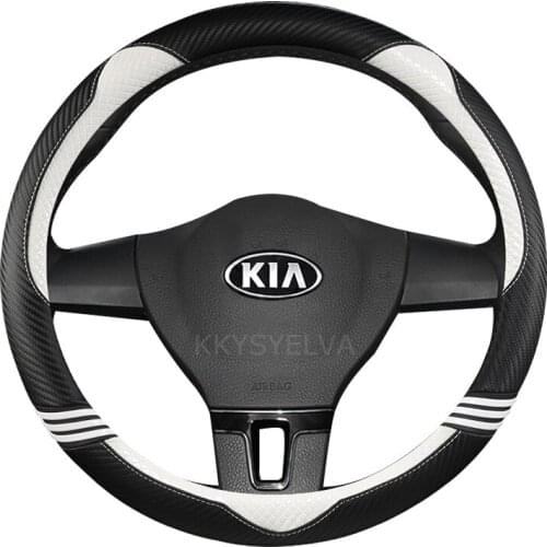 Car Steering Wheel Cover Anti-Slip for Kia Cerato Forte Sportage K5 K9 K2 K3 K4 KX3 KX5 KX7 Seltos Stinger 38cm Accessories