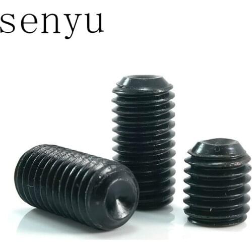 Senyu 20-100pcs Set Screw Cup Point Grub Screw M2 M3 M4 M5 M6 M8 Carbon Steel Hex Socket Set Screw Headless Set Screws
