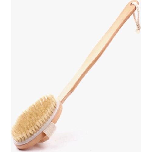 100pcs Long Handle Body Brushes for Shower & Bath Wooden Boar Bristles Shower Brush Back Brush Shower Skin Brush fang