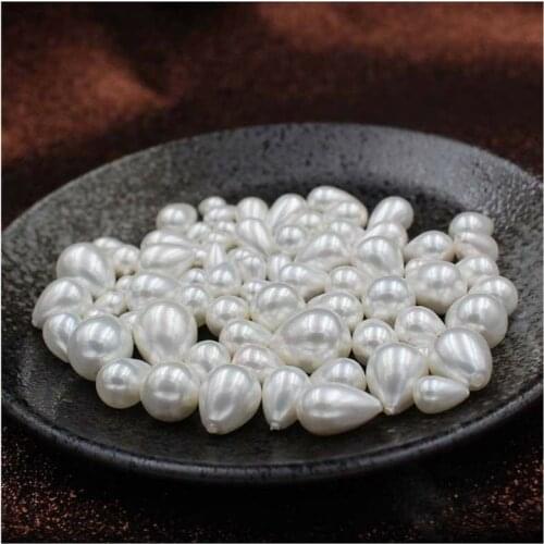 Synthetic Pearls Good Quality 18*10mm Drop Pear Shape 100Piece White Color With One Hole