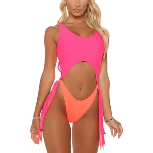 Sexy Womens One Piece Bikini Stitching Bathing Suit Women Padded Push Up Bikini Women Swimsuit Beachwear Maillot De Bain Femme
