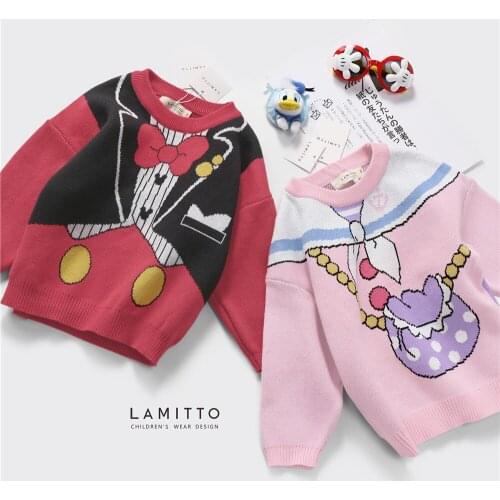 Tonytaobaby Autumn and Winter New Boys and Girls' S Childrens Cartoon Cotton Sweater Kids Sweaters