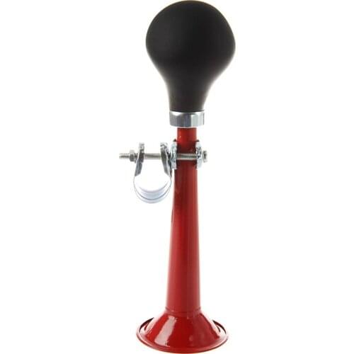 Bicycle Bike Retro Metal Air Horn Hooter Bell Bugle Rubber Squeeze Bulb Red