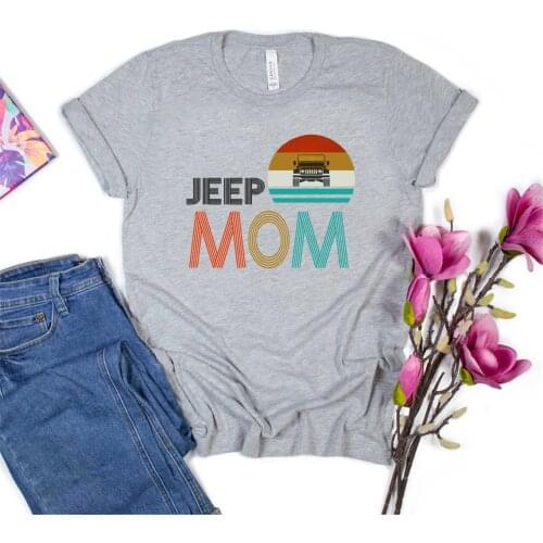 Jeep Mom T-Shirt Jeep Lovers Gift T Shirt Mom Shirt Women Graphic Tees Summer Fashion Short Sleeve Tshirts Casual Tops