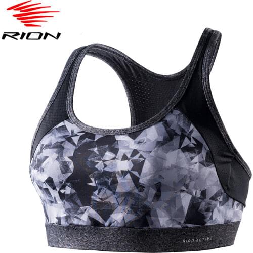 RION Women Sports Bra Workout Top Running Yoga Bra Sport Underwear Shockproof Push Up Padded Crop Top Fitness Bra