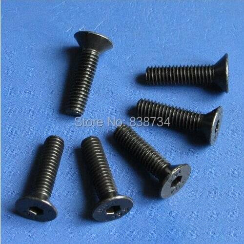 100PCS high tensile m2*20 10.9grade black carbon steel allen flat head countersunk screw socket screw