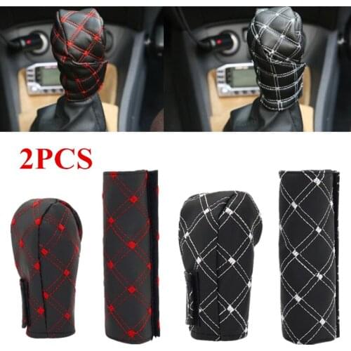 2 PCS/Set Universal Car Decoration Auto Protective Automatic Gear Manual Block Car Hand Brake Cover Gear Shift Cover Accessories