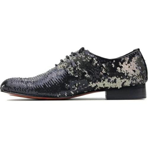 2020 Sequins shoes Mens Fashion shoes Casual Designer Shoes shine shoes men wedding footwear mens dress shoes