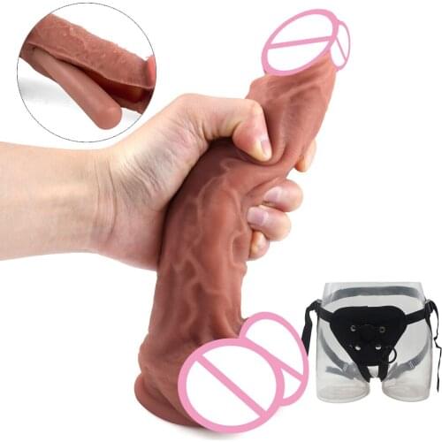 23*4.5cm Soft Dildo Sex Toys For Womens dildo Strap on Lesbian Female Masturbators G Spot Stimulator Vagina Penis Sex Shop
