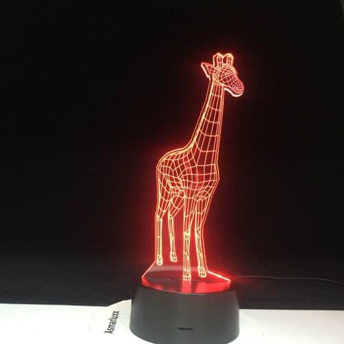 3D LED Night Light Giraffe With 7 Colors Light For Home Decoration Lamp Amazing Visualization Optical Illusion Sensor Light 1406