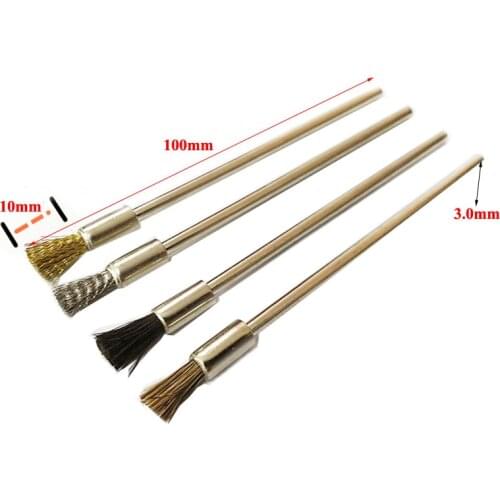 4pcs 3.0mm Shank 100mm Steel Wire Brushes dremel accessories for rotary tools polishing dremel Brush dremel tools