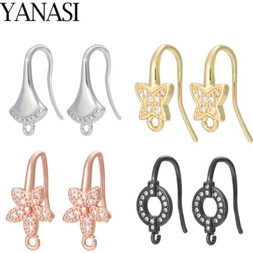 9 Styles NEW Ear Hook Zircon Earrings Jewelry Findings DIY Woman Tassel Pearl Earrings Accessories for Jewelry Wholesale