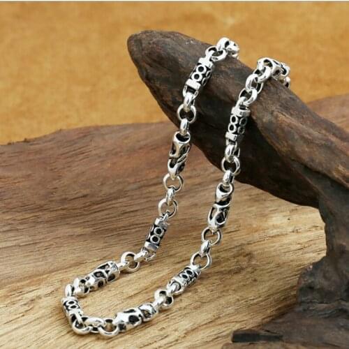 Real Solid 925 Sterling Silver thai Necklace LINK Chain men women jewelry 5mm A4789
