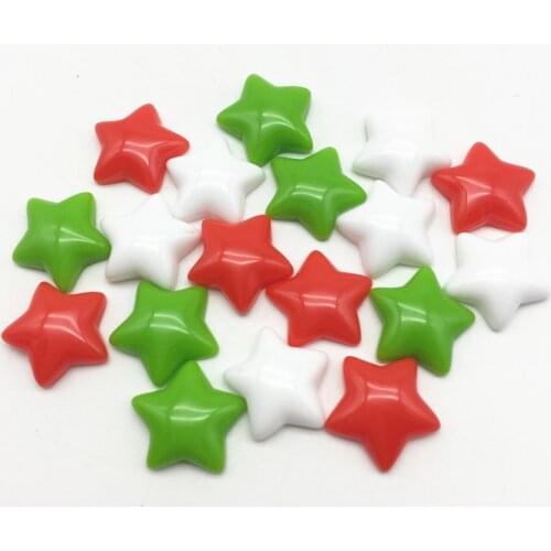 100pcs 9 Colors 16mm Chunky 3D Resin Stars Flatbacks Cabochons Embellishments DIY Wedding Christmas Pastels Crafts