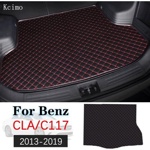 Leather Car Trunk Mat Carpet Tail Benz C117 Cargo Liner For Mercedes Benz CLA Class 2013-2019 Trunk Boot Mat Rear Benz Liner Pad
