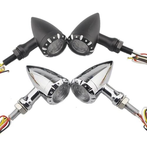 Motorcycle Flashing LED Turn Signals Brake Blinker Light For Harley Cruiser Chopper Bobber Cafe Racer 12v LED Indicator Lights