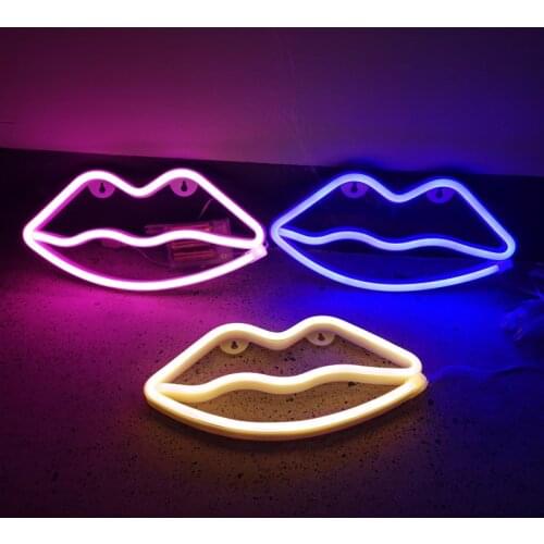Vogliovoi Neon Sign Light SMD2835 Indoor Night light Lips Pink Blue Green Red Model Holiday Xmas Party Wedding Decorations