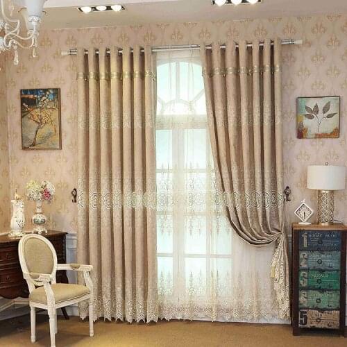 New European Embroidery Cheney Shade Curtains for Living Dining Room Bedroom Curtains for Living Room Luxury European