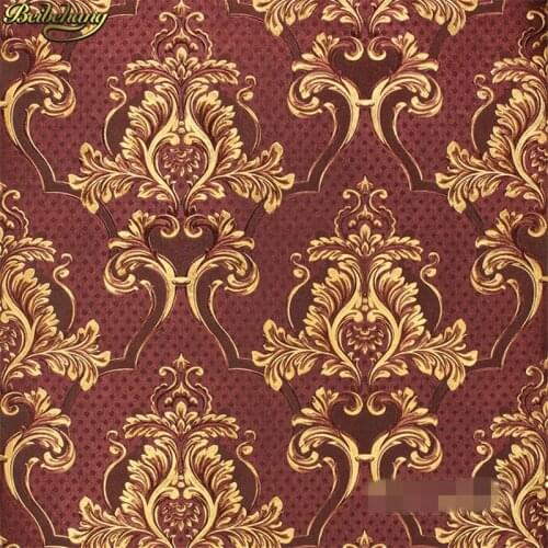 Beibehang Hotel KTV European Damask Wallpaper Roll Living Room papel de parede 3D Wall Papers Home Decor wall paper sticker