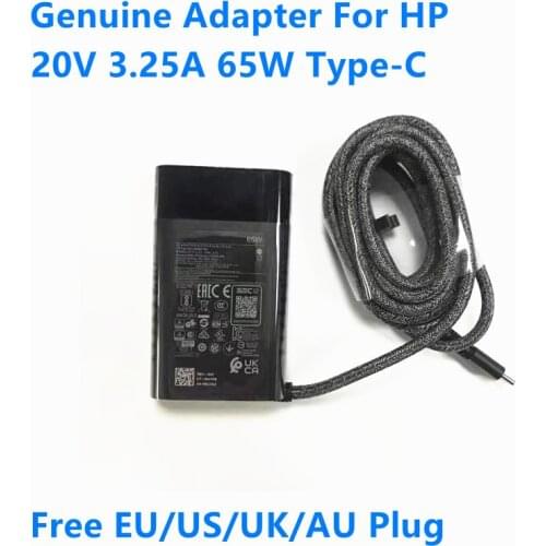 Genuine 65W 20V 3.25A Type-C TPN-LA12 TPN-CA10 AC Power Adapter For HP SPECTRE X360 13AF-012DX ELITEBOOK 1040 G4 Laptop Charger