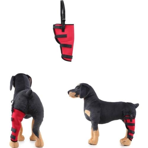 Practical Pet Left Rear Leg Brace Dog Knee Pads Dog Support Brace for Left Leg Hock Joint Wrap Breathable Injury Recover Legs Pe