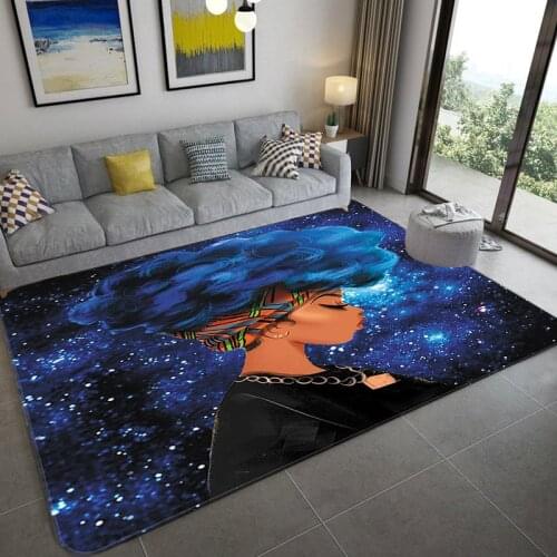 Sexy African Woman 3D Printed Carpet Home Decor Area Rugs Soft Flannel Girls Bedroom Mat For Room Crawl Baby Play Living Carpets