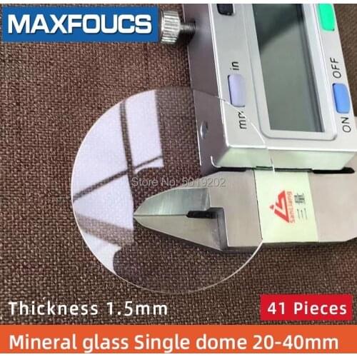 Table glass mineral glass Single dome thickness 1.6 mm diameter 20 mm ~ 40 mm 41 piece Transparent crystal