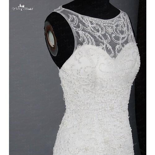 RSW867 Yiaibridal Real Job Photos Sleeveless Mermaid Lace Appliques Dress Wedding Lace
