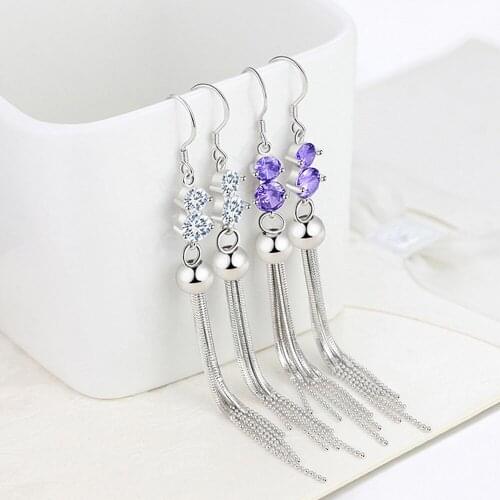Long Tassel Earrings For Women Rhinestone Beads Earings Female Crystal Ears Jewelry Accessories