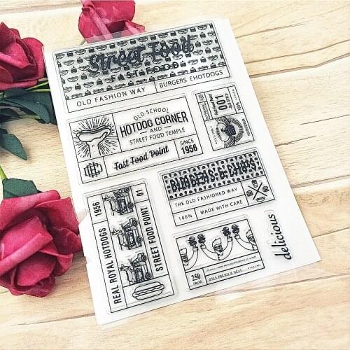 11*16cm Delicious hot dogs Transparent Clear Stamps / Silicone Seals Roller Stamp for DIY scrapbooking photo album/Card Making