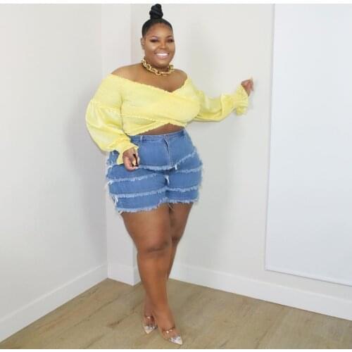 Plus Size Denim Shorts 5XL 4XL 3XL Jean Shorts Women Summer Workout Shorts Pantalones Cortos Shorys Feminino Shorts Feminino