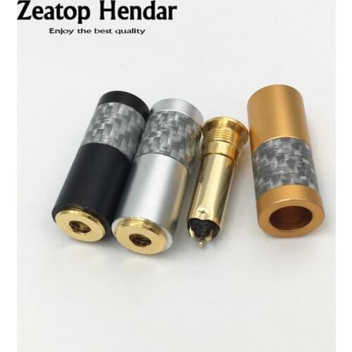 10Pcs 3.5mm Audio Female Jack 3.5 4Pole 3Contact Earphone Metal Adapter Carbon Fiber Shell Wire Connector for HiFi DIY Headphone
