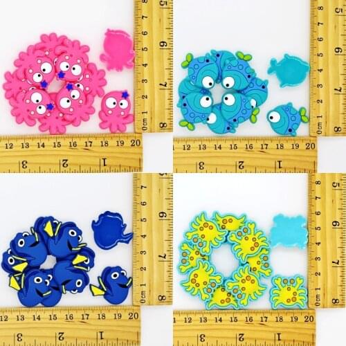 DIY Handmade Craft Flatback Charms Marine Organisms With Carrot Soft PVC Ornament For Fridge Magnets/Key Rings/Brooch 10pcs