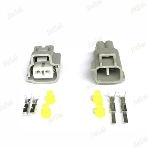 2 Pin Automotive Fog Lamp Plug Turn Signal Light Connector Female Male With Terminals And Rubber Seals
