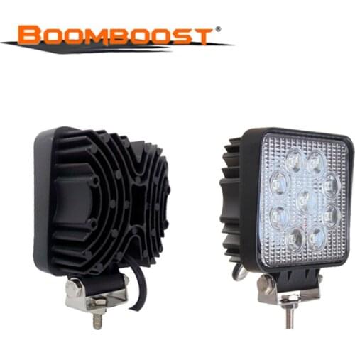 2PCS 4 Inch For 4x4 Offroad Tractor ATV Vehicle Truck 27W Square LED 12V 24V Driving Work Light Spot/Flood Beam Metal Waterproof