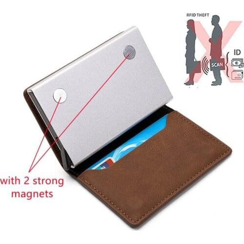 2021 Anti Thief Rfid Credit Card Holder Smart Minimalist PU Wallet Pocket Men Women Slim Purse Bank Cash Creditcard Case Bag