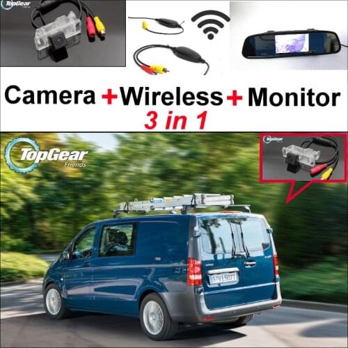 3in1 Special WiFi Camera + Wireless Receiver + Mirror Screen Rear View Back Up Parking System For Mercedes Benz MB Viano