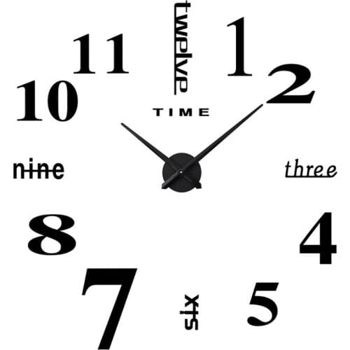 3D Wall Clock Mirror Wall Stickers Creative DIY Wall Clocks Removable Art Decal Sticker Home Decor Living Room Quartz Needle