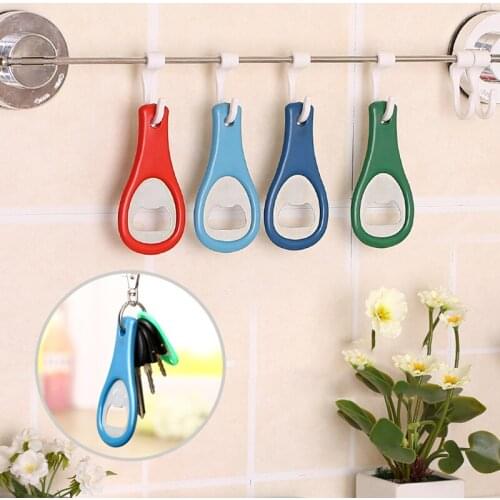 4PCS Multifunctional Simple Plastic Stainless Steel Bottle Opener Beer Bottle Opener Refrigerator Kitchen Utensils