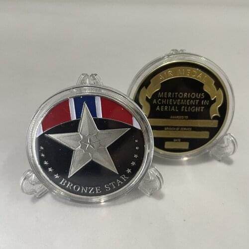 American Bronze Star Commemorative Coin Army Commemorative Badge Red Bronze Coin Army Fans Collect Lucky Coins Challenge Coin