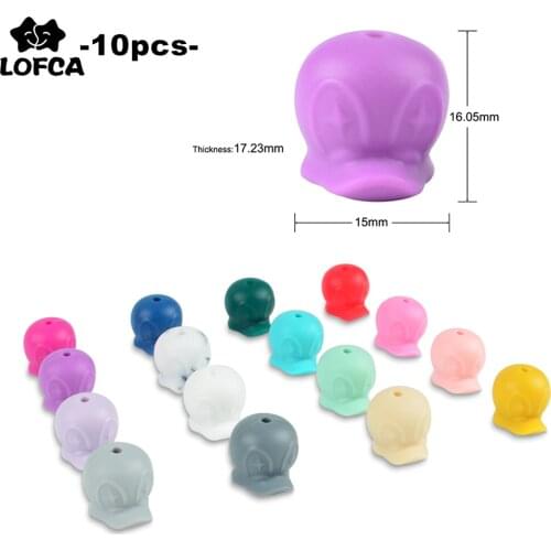 LOFCA 10pcs Duck Silicone Beads Silicone Baby Teether Teething Cartoon Chew Oral Dental Pacifier Clip Necklace Newborn Toy