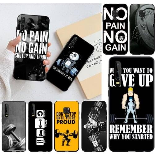 Bodybuilding Gym Fitness Equipment Phone Case for Huawei P40 P30 P20 lite Pro Mate 30 20 Pro P Smart 2020 prime