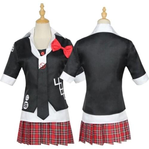 Danganronpa Enoshima Junko Cosplay Anime Costume Uniform Cafe Work Clothes Short Skirt Set JK Girl Halloween Cos