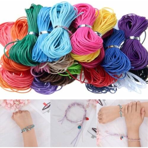 Dia 1mm Cotton Waxed Cord Beading Rattail Braided DIY String Thread Jewellery Making