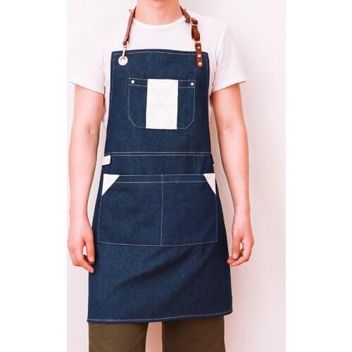 Apron Denim Milk Tea Shop Cake Shop Barber Men and Women Restaurant Waiter Work Clothes Fashion