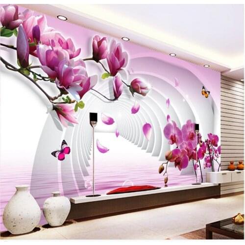 3d flower wallpaper Custom photo wallpaper 3D stereoscopic Magnolia 3D TV backdrop Home Decoration